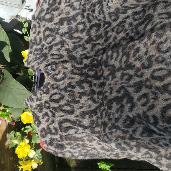 Banana Republic Wool Animal Print Bomber Jacket L - Picture 4 of 9